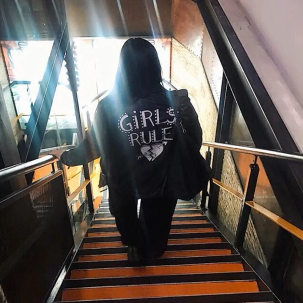 Zara Vegan Leather Edgy Moto Biker Jacket XS Girls Rule Slogan Bloggers Favorite - Picture 15 of 16